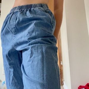 Cinch waist boyfriend jeans